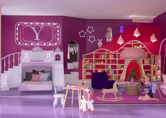 Enchanting childhood bedroom Design Rendering