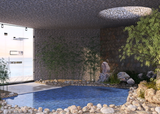 Shower In The Cave Design Rendering