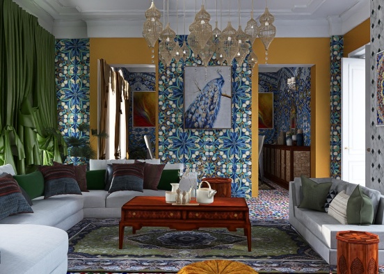 Moroccan Style Interior  Design Rendering