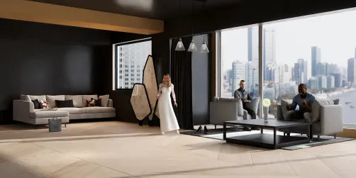 a dark living room