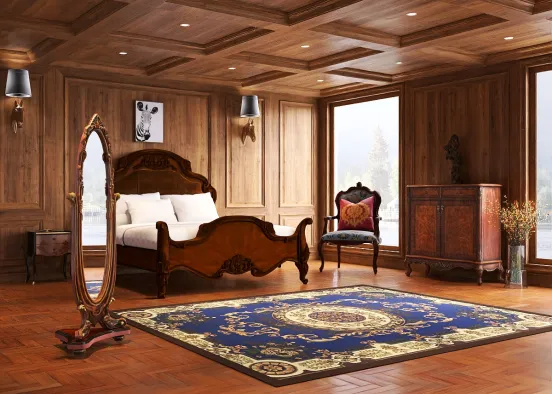 Vintage Room Interior Design Rendering