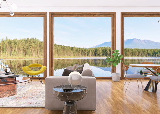 The Mid Century Living Room  Design Rendering