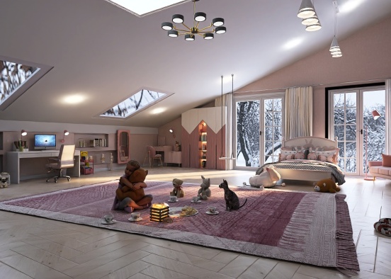 room for girls 9-12 years old🧸🎀 Design Rendering