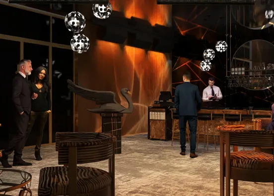 # The Black Swan Bar and Jazz Café Renderização de Design