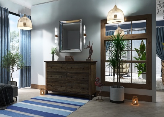 Blue and wood Design Rendering