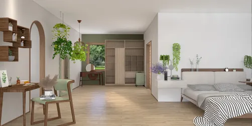 Green and brown room