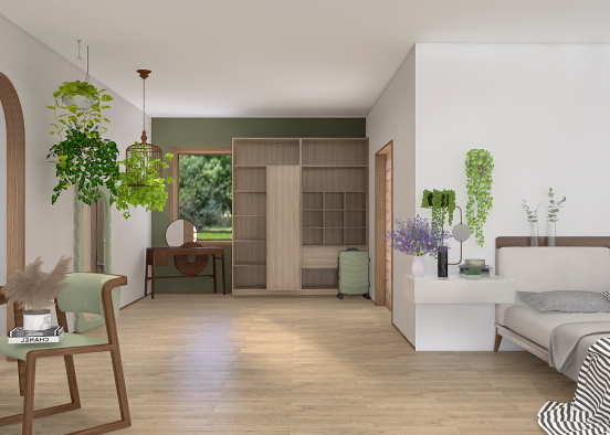 Green and brown room Design Rendering