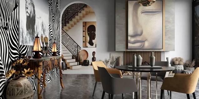 ethnic inspired dining room