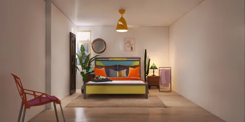 Pops of color bedroom