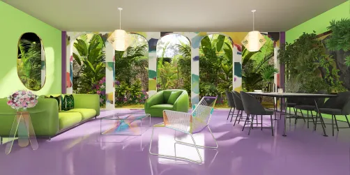 Tropical living room in Bali