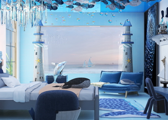 Boy’s Aquatic Room Design Rendering