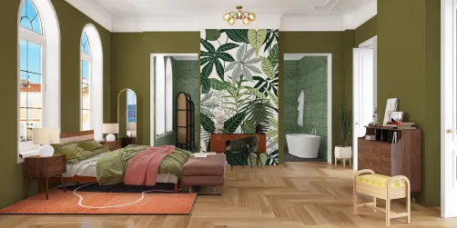 Green and Pink bedroom