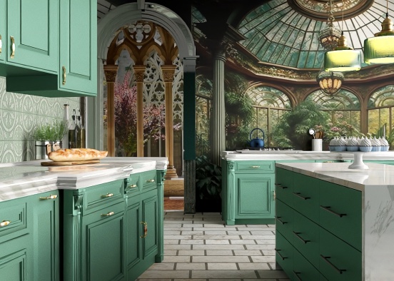 Contemporary Victorian Kitchen Design Rendering