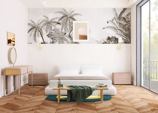 Sleek beach bedroom! Design Rendering