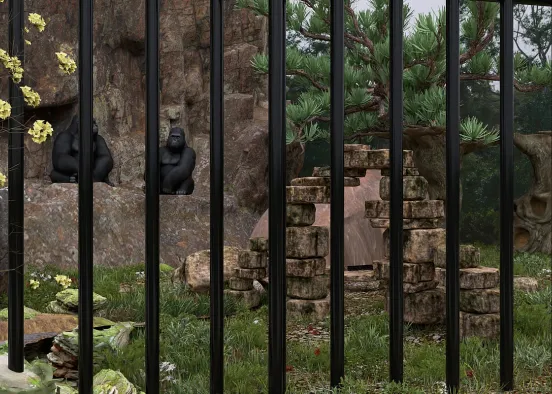 Gorillas at the zoo  Design Rendering