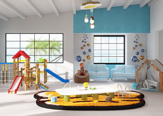 Cheerful play room for a little boy 🧡💙 Design Rendering