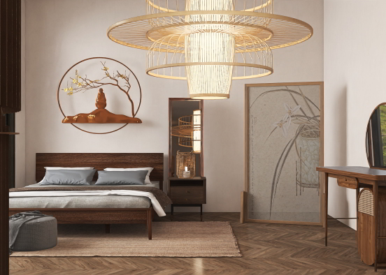 Bohemic bedroom Design Rendering