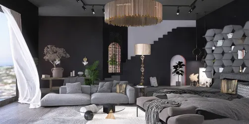 Beautiful black bedroom design