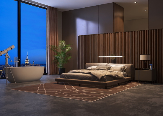 New York City Bedroom Design Rendering