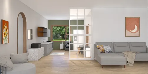 partition of living room & kitchen 
