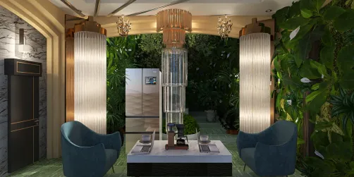 Qatar peaceful green home office room