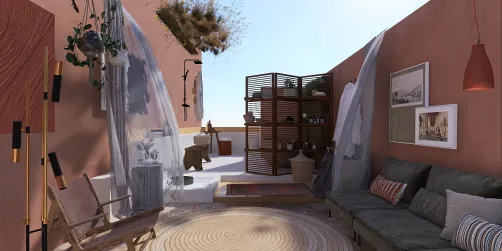 Outdoor shower and bath tub with seating