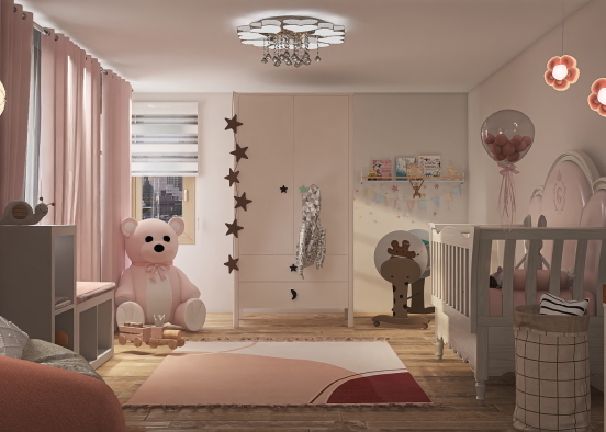 Babygirl room.🧚🏻‍♀️🤍🌸 Design Rendering