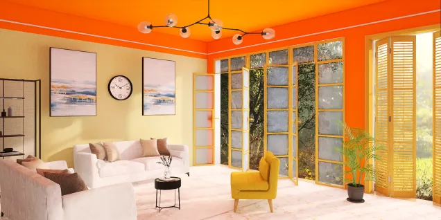 Brighten yellowing orange livingroom 