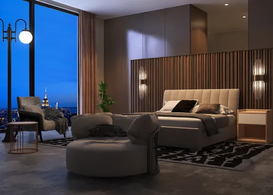 Bedroom with the views of the city✨ Design Rendering