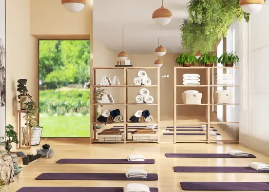 Nama’stay’ (namaste) yoga room  Design Rendering