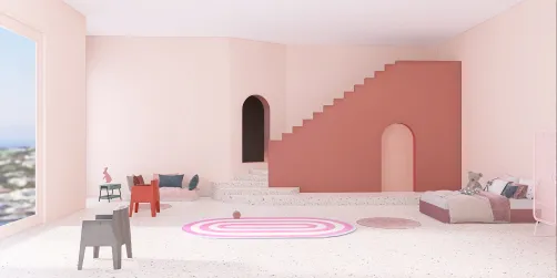 Pink girls room for kids 