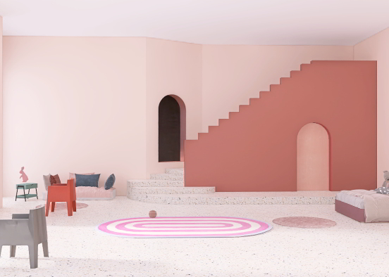Pink girls room for kids  Design Rendering