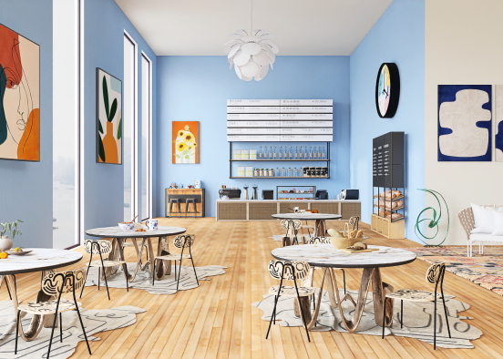 Colorful cafe Design Rendering