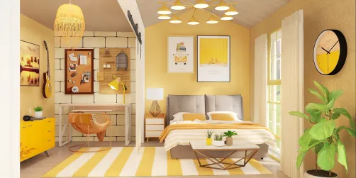 Yellow Teen Summer Room🍍🏝
