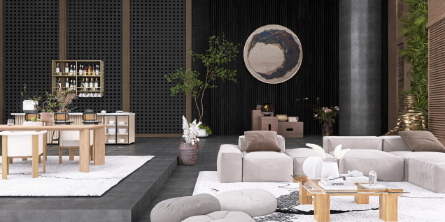 Modern Japanese Living Room...
