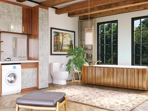 Wood bathroom