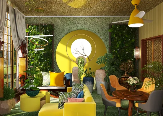 Yellow-Green Pair Theme by Moments & Spaces Design Rendering