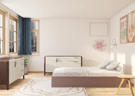 Pink bed room Design Rendering