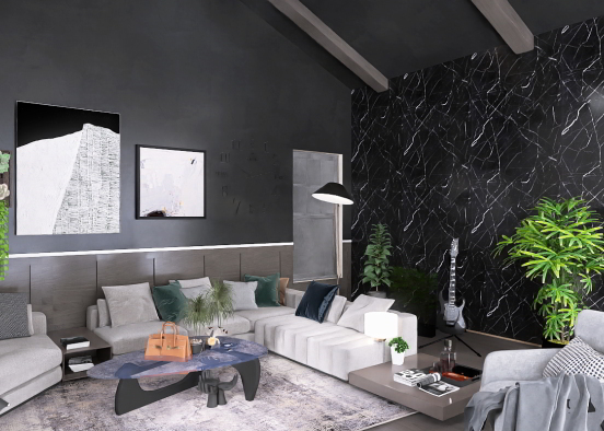 Grey Love Room Design Rendering