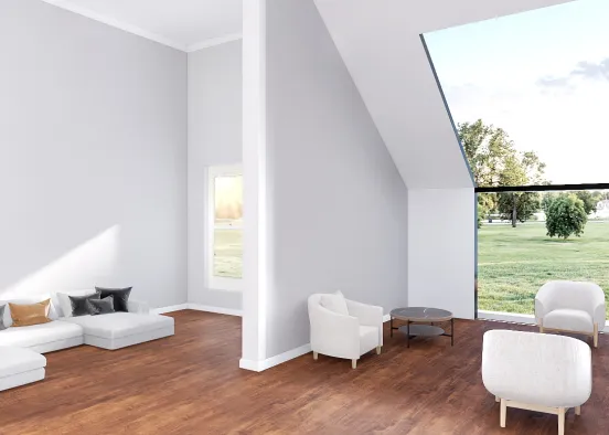 Slanted Window ( Living room design) Design Rendering