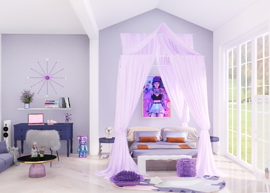 luxury teen bedroom Design Rendering