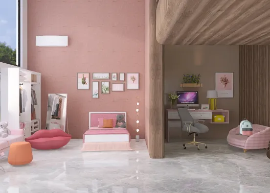Pink Paradise: A Delightfully Charming Room Design Rendering