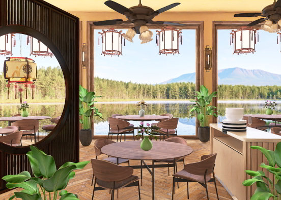 A Chinese Restaurant by the Lake  Design Rendering