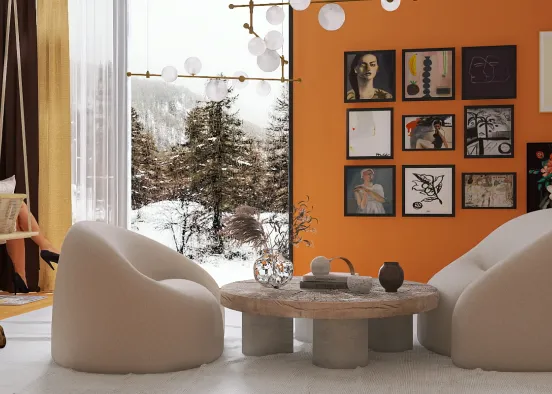 it's cold living room ❤️... Design Rendering