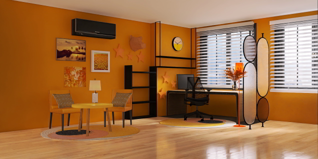 yellow and black office