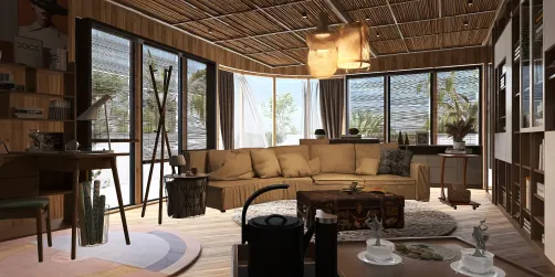 Madera y café 