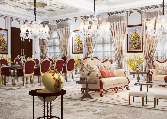 Gran salón en el palacio real 👑 Design Rendering