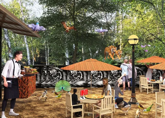 Tiger Cafe at the zoo Design Rendering