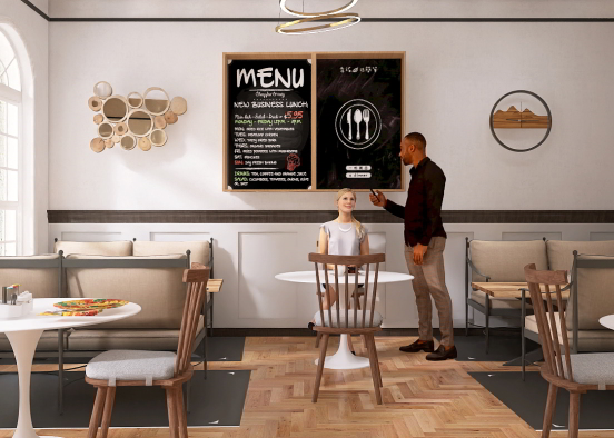 Cafe/restaurant set up Design Rendering