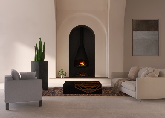 Cozy fireplace Design Rendering